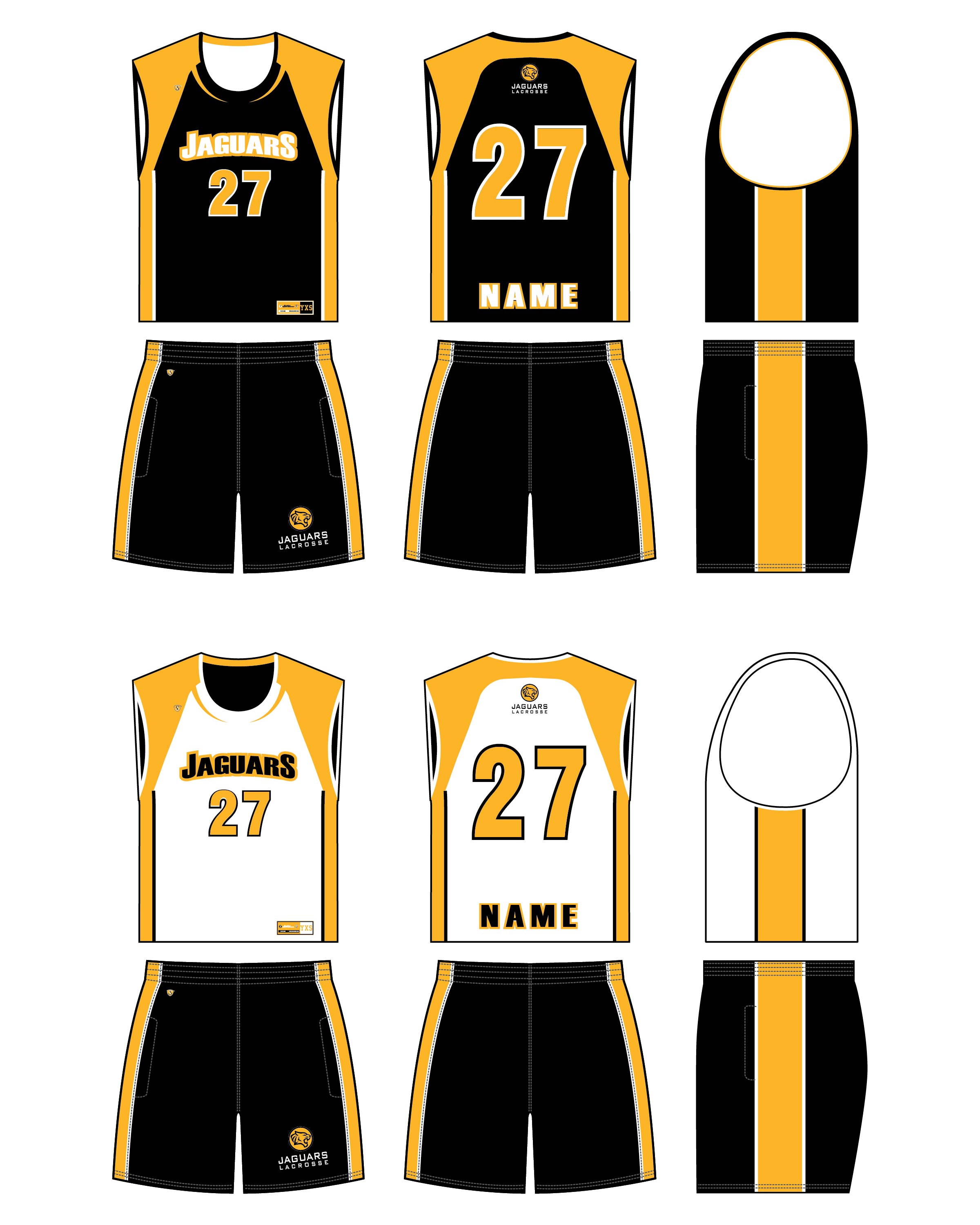 Custom Sublimated Lacrosse Uniform - Jaguars