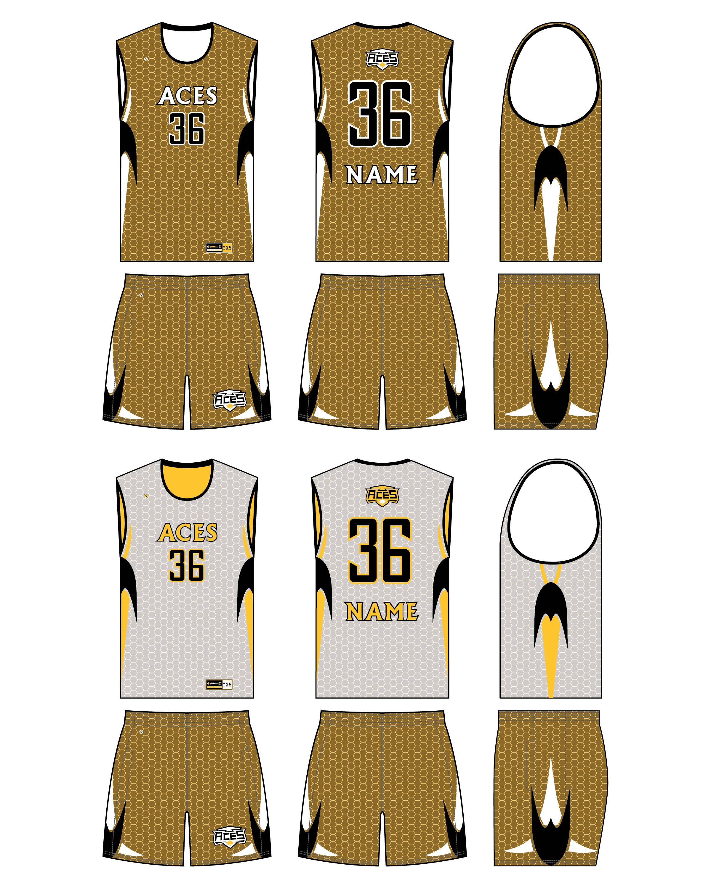 Custom Sublimated Basketball Uniform - Aces