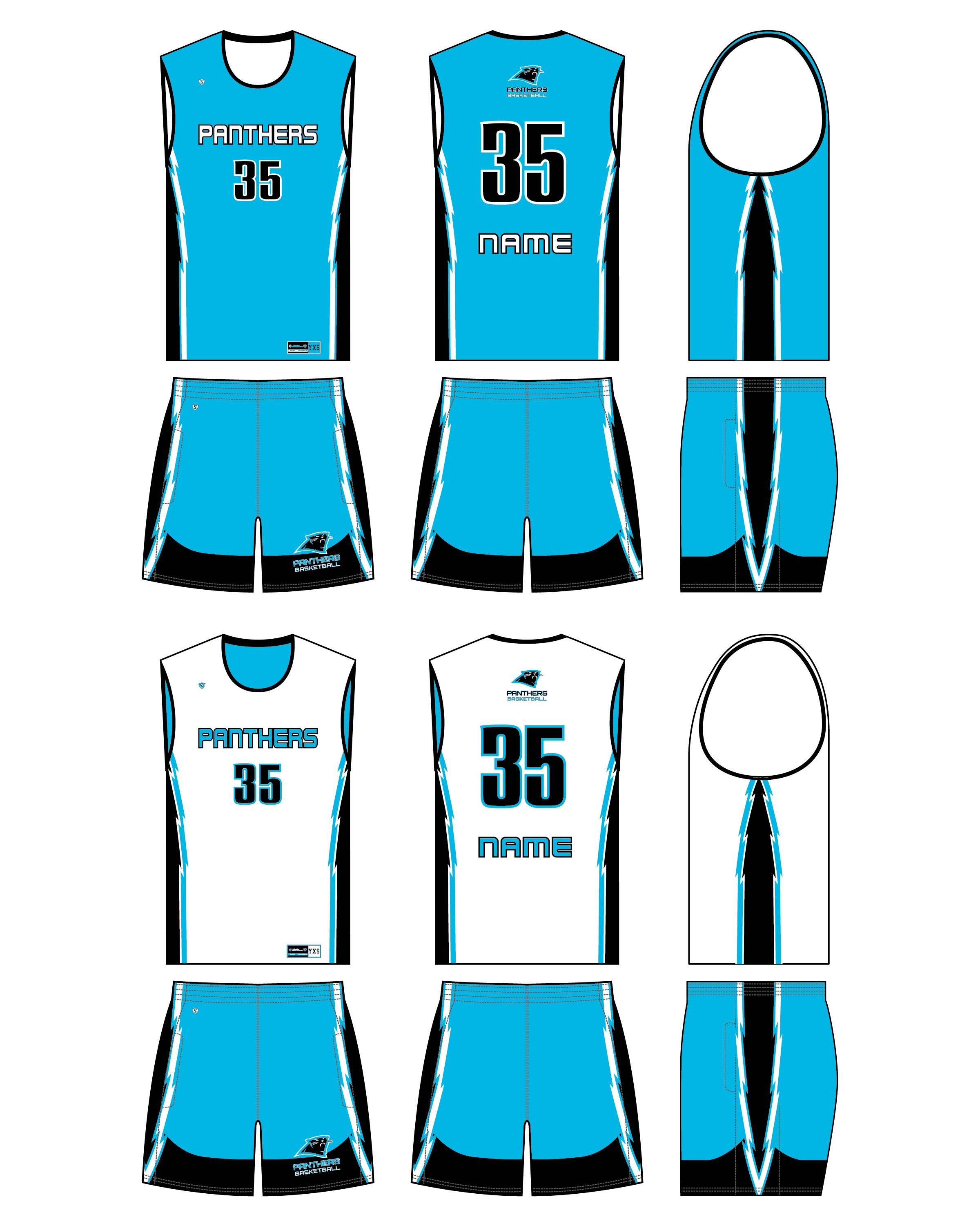 Custom Sublimated Basketball Uniform - Panthers