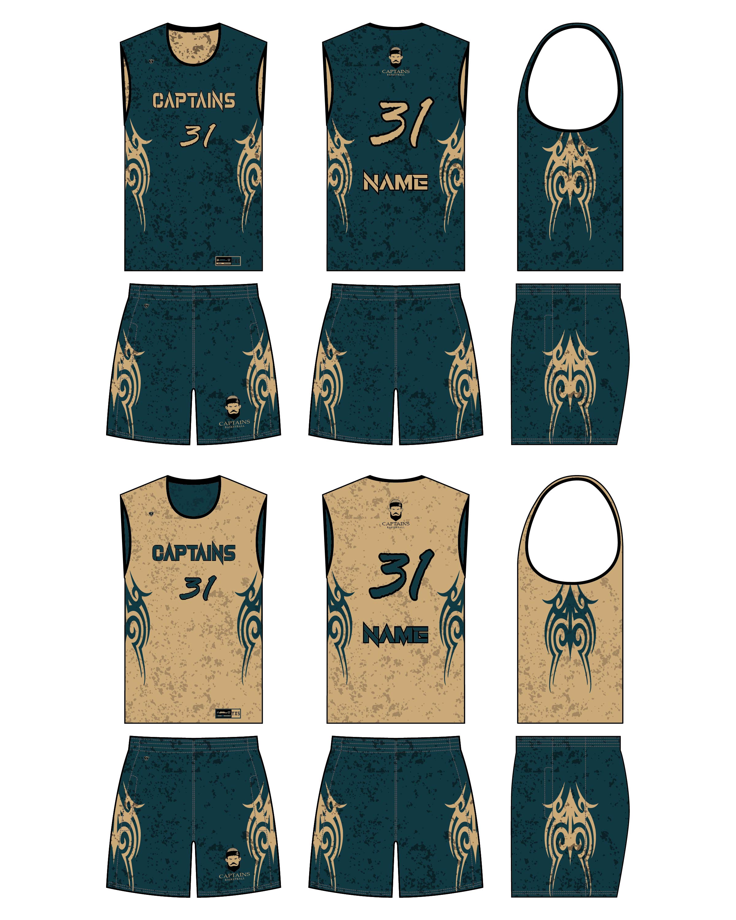 Custom Sublimated Basketball Uniform - Captains