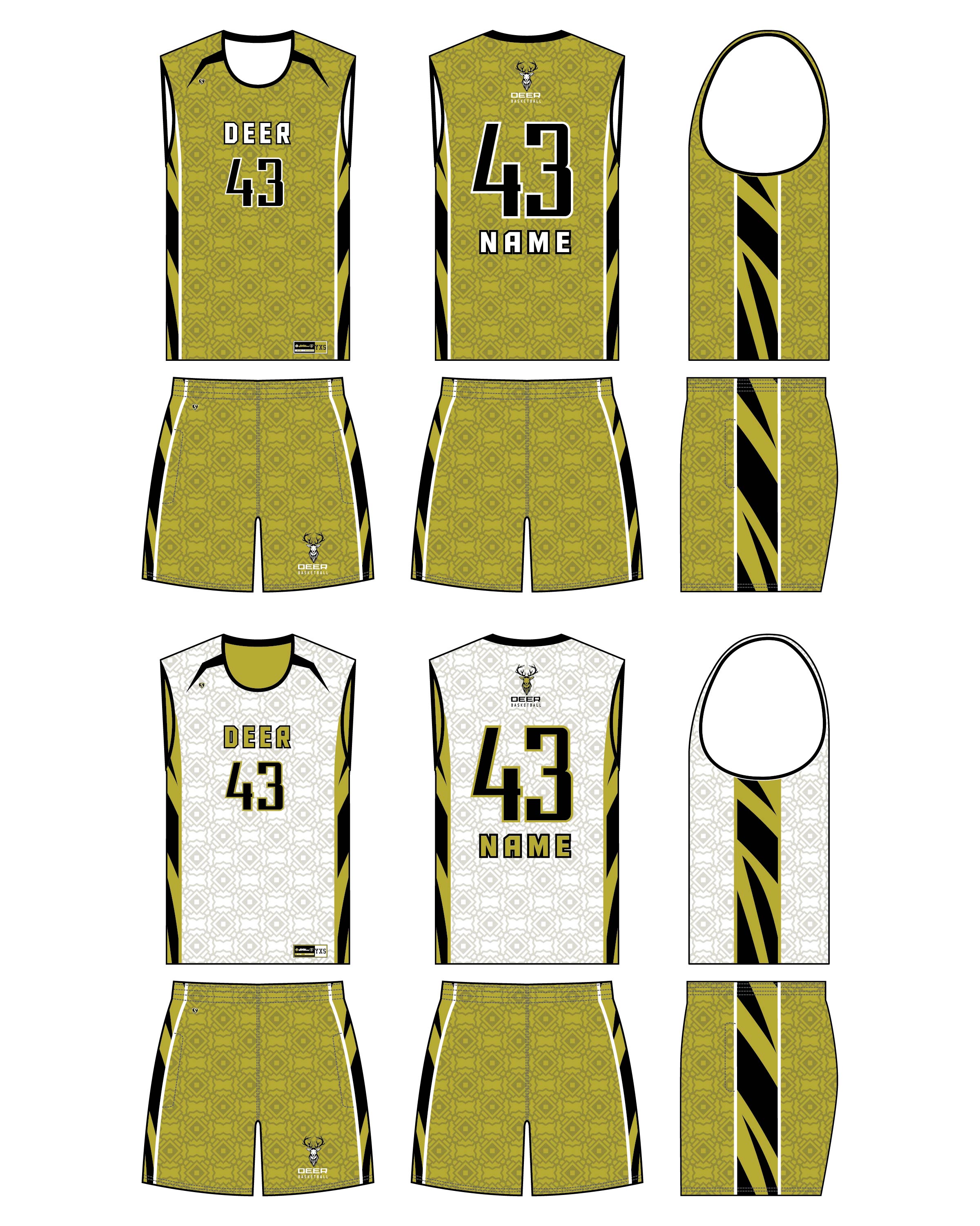 Custom Sublimated Basketball Uniform - Deer