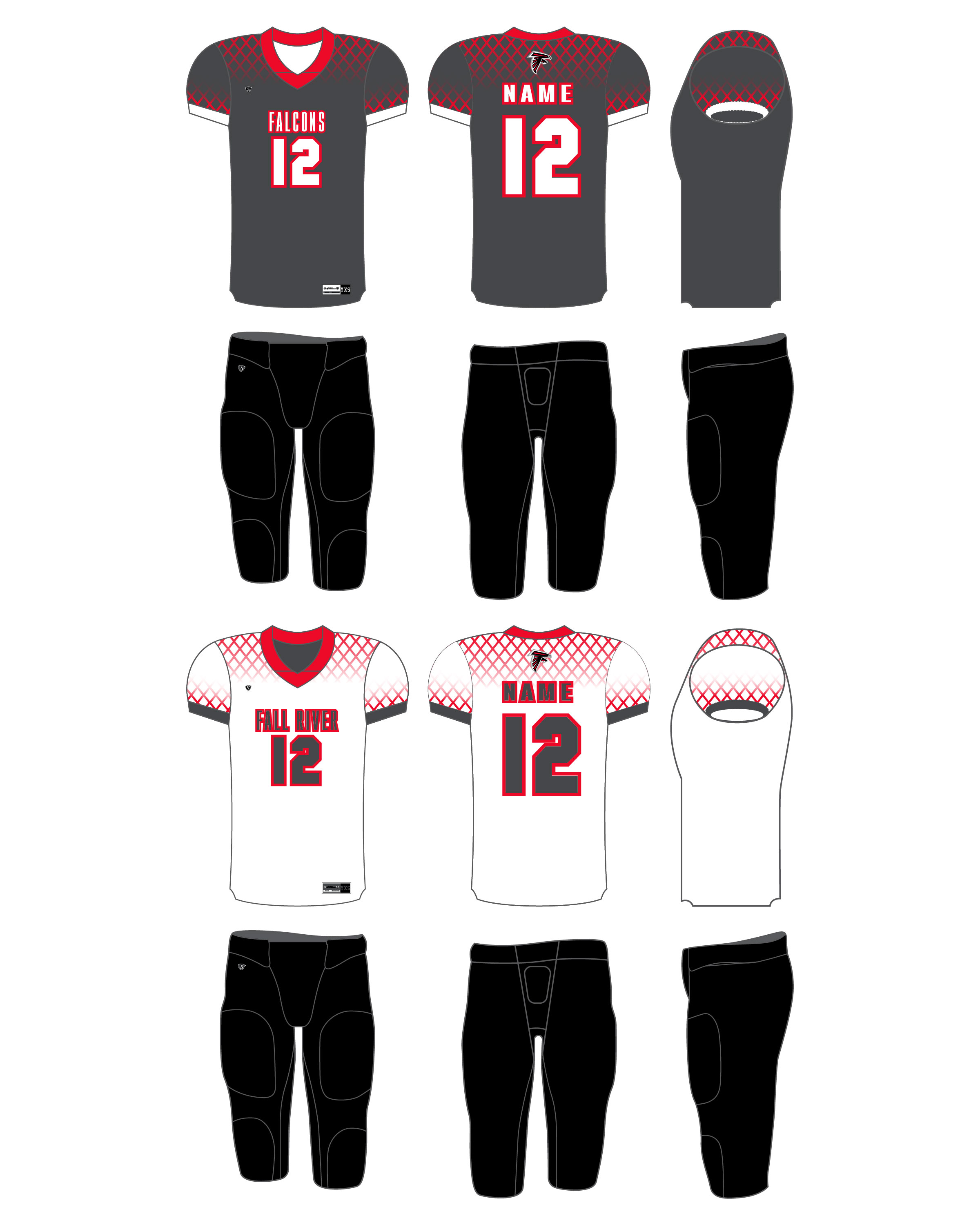 Custom Sublimated Football Uniform - Fall River 2