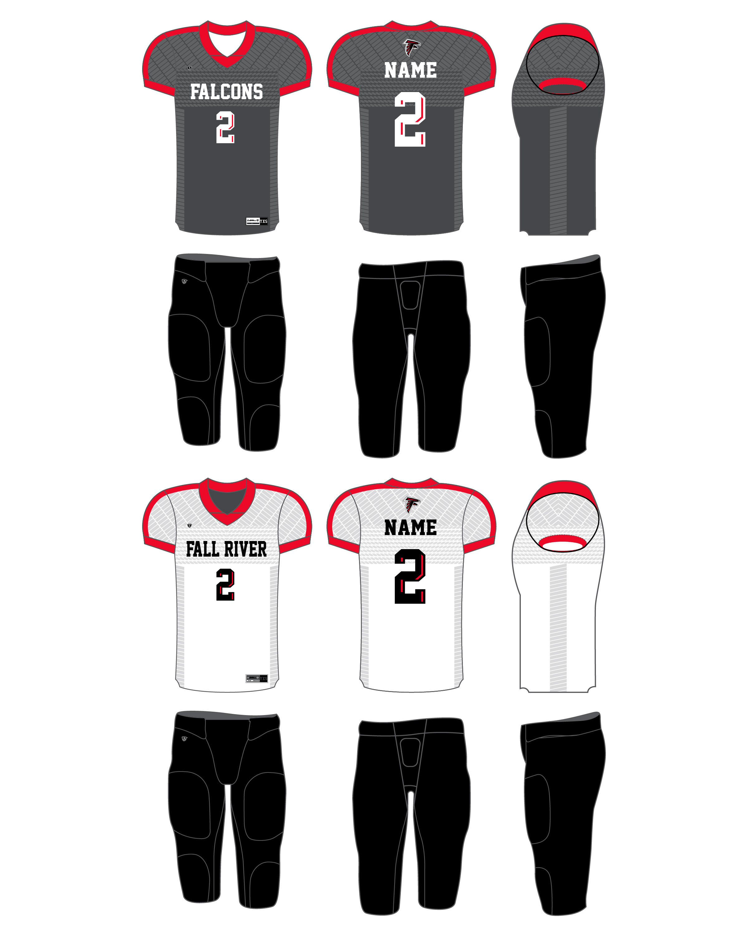 Custom Sublimated Football Uniform - Fall River 3