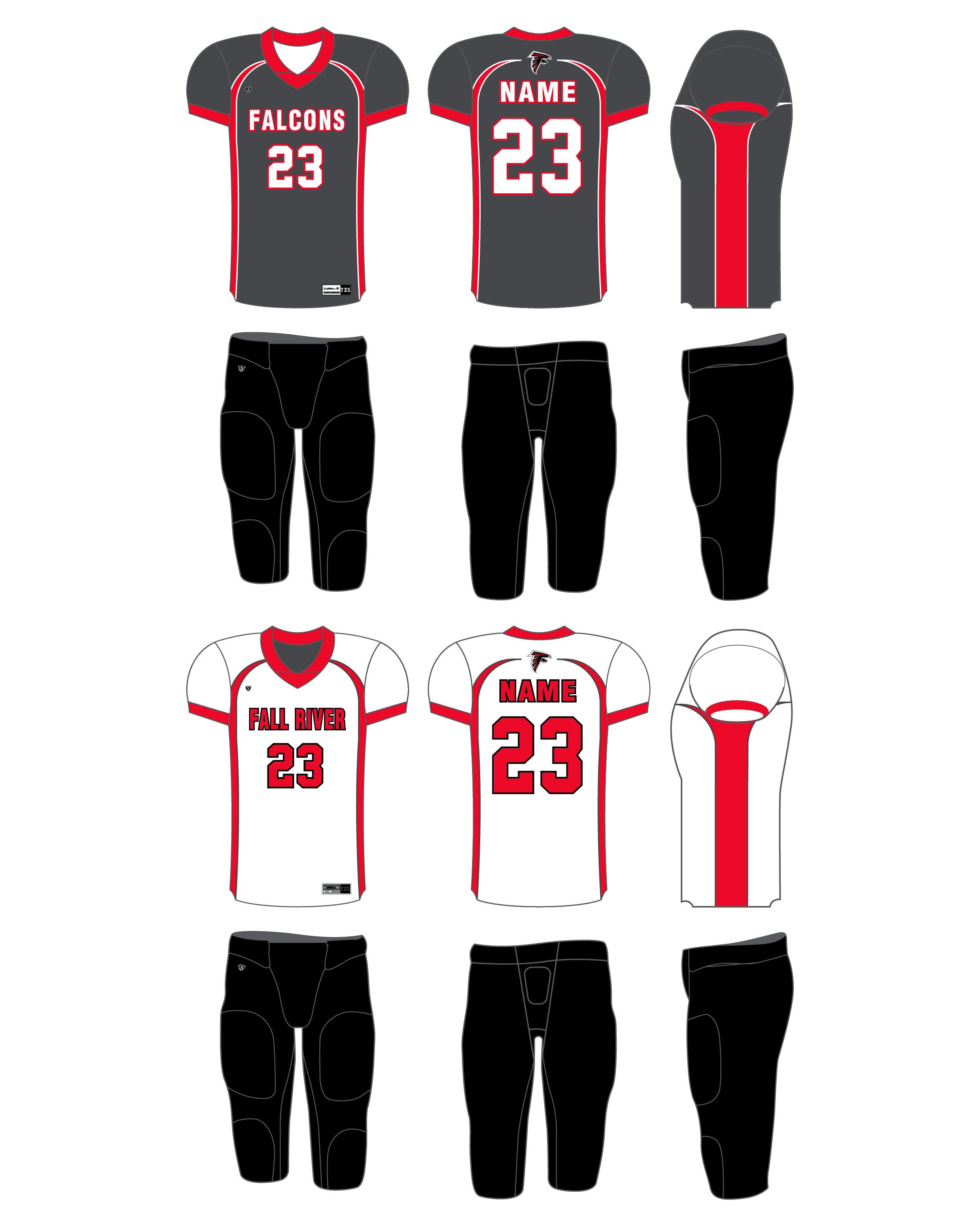 Custom Sublimated Football Uniform - Fall River 4