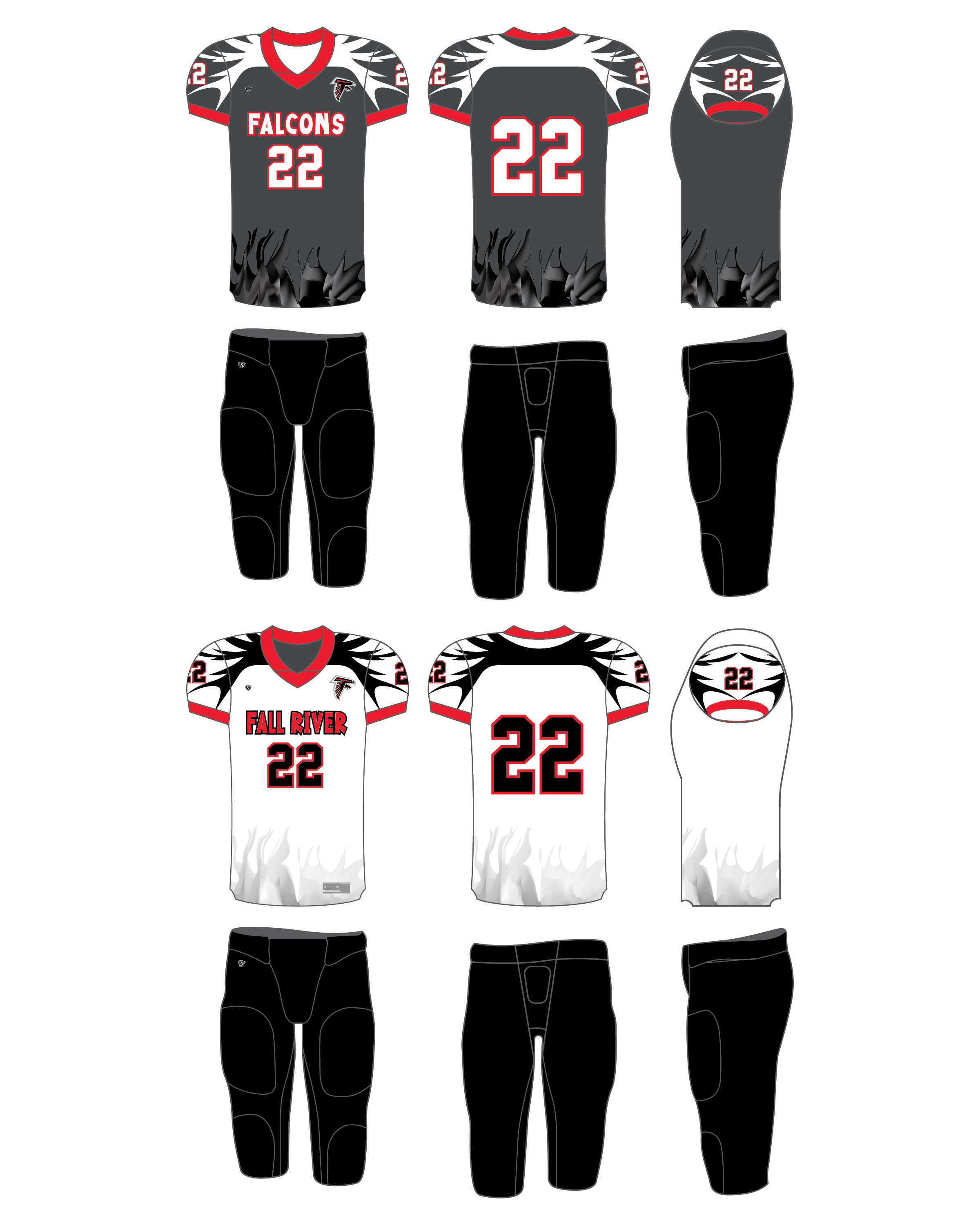 Custom Sublimated Football Uniform - Fall River 5